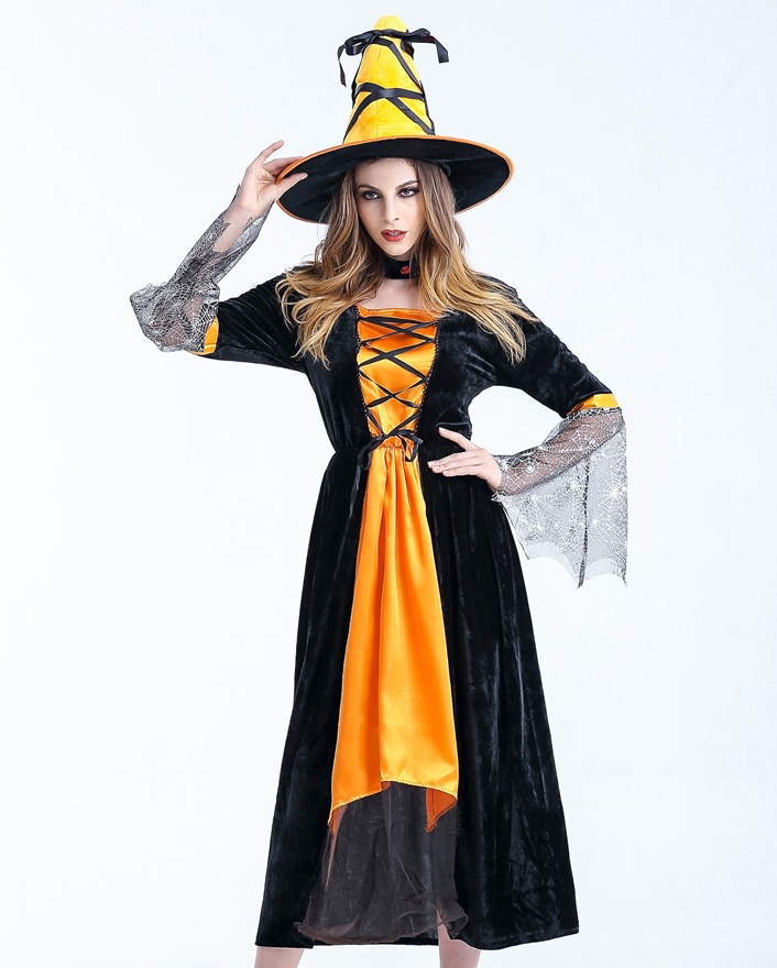 Scary Witch Sorceress Costume for Halloween, Polyester