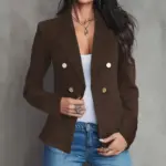49a13937-0602-49c2-b693-4bc8eef9b1d8.webp Tailored Double-Breasted Women’s Blazer with Buttons - Black