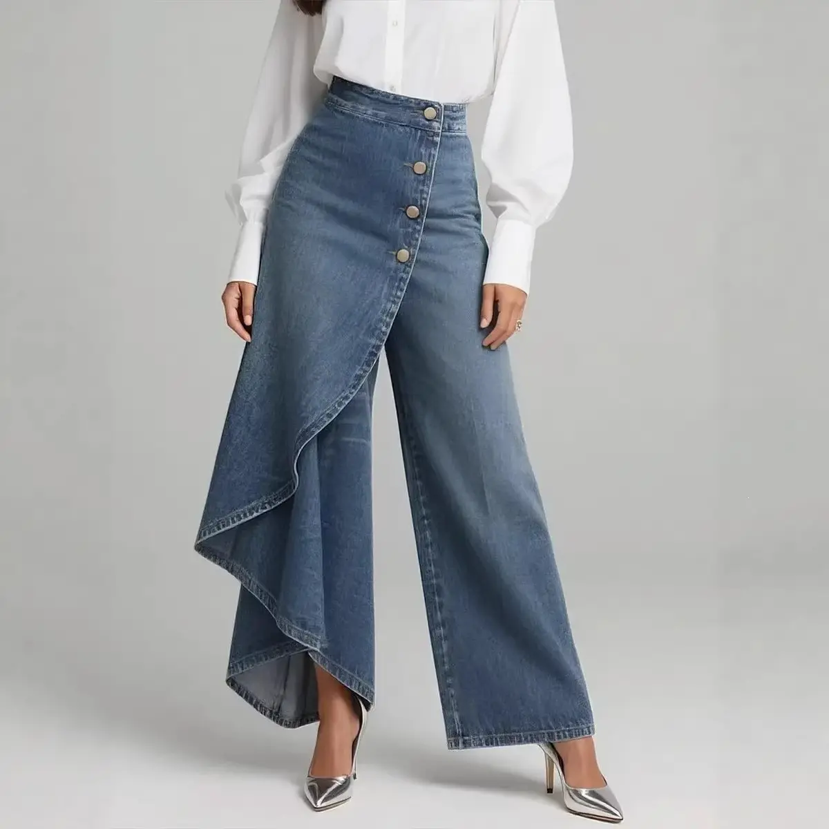 Women's Solid-Color Fashionable Casual Real Denim Jeans Women's Solid-Color Fashionable Casual Real Denim Jeans