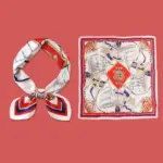Yellow Small Square Silk Scarf For Women