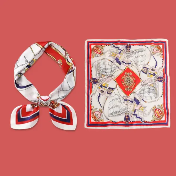 Yellow Small Square Silk Scarf For Women