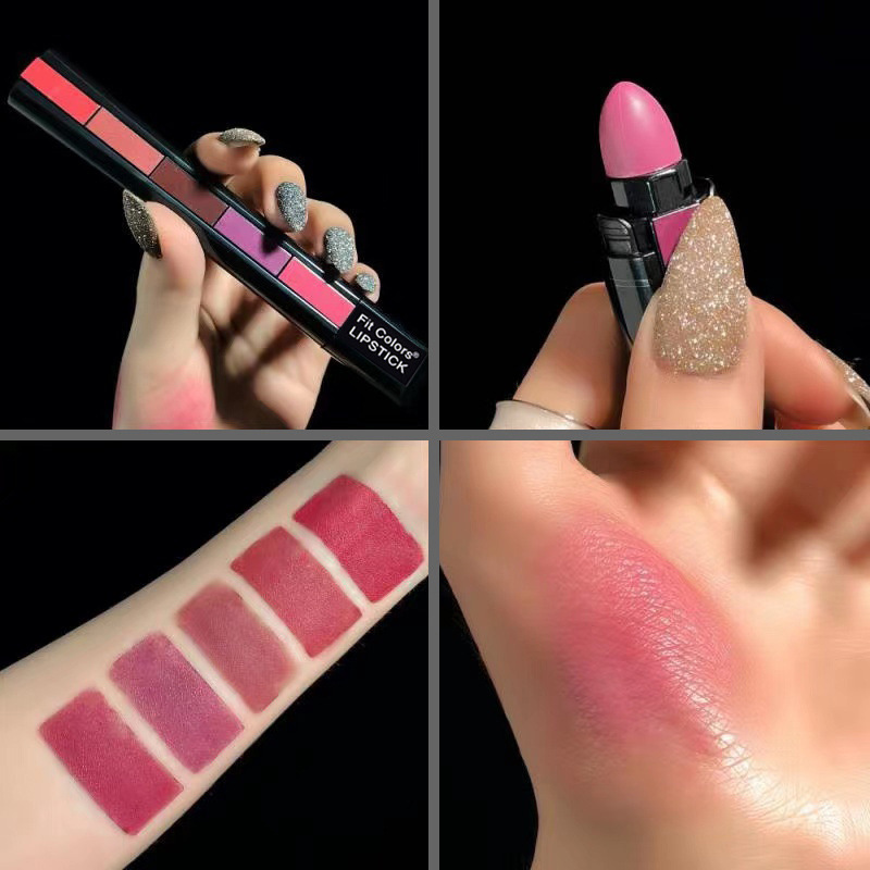 Long-Lasting Waterproof Matte 5-Color Lipstick Set Long-Lasting Waterproof Matte 5-Color Lipstick Set