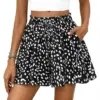 High-waisted Floral Print A-line Shorts Womens Casual Loose Shorts