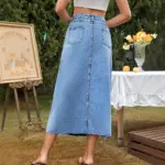 Casual Trendy High-waisted Figure-flattering Versatile A-line Denim