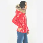 Warmth-Boosting Cropped Puffer Coat for Women With Faux Fur Collar