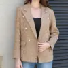 Stylish And Elegant Plaid Tailored Blazer