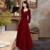 Everyday Long Sleeve Cotton A-Line Dress, Mid-Rise Waist
