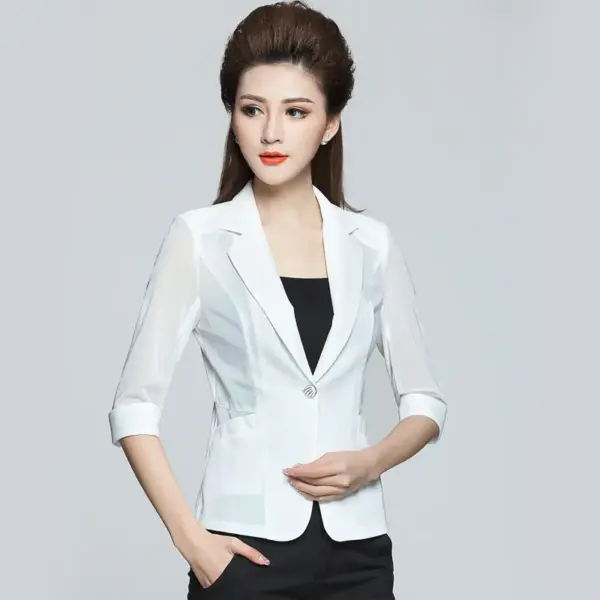 Lightweight Women’s Summer Suit Jacket with Short Sleeves