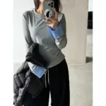4f170b1b-fe63-4d9e-a125-62f1106da867.webp Springautumn Crew Neck Pullover Slim Fit Top
