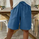 Relaxed Fit Cotton Straight-Leg Capri Pants - Mid-Rise