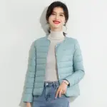 Lightweight Women’s Short Crewneck Cotton Liner Jacket
