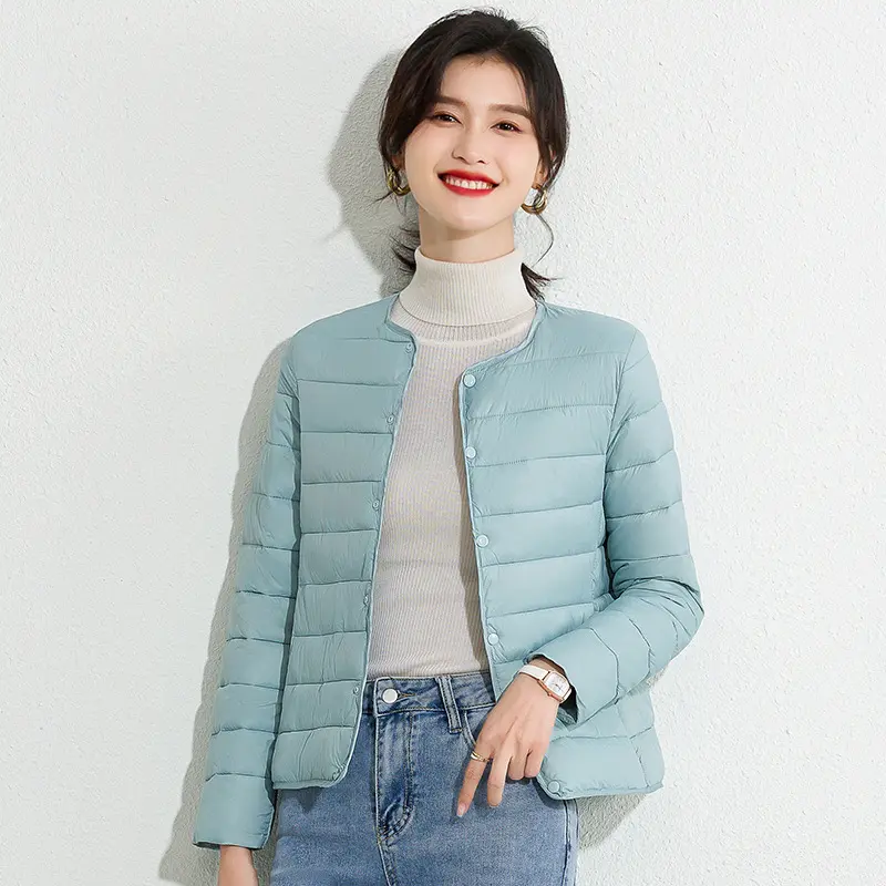 Lightweight Women’s Short Crewneck Cotton Liner Jacket
