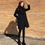 Structured Black Wool Coat for Women, Extra-Long 4 XL
