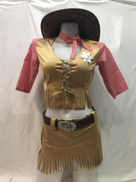 Stretchy Lycra Spandex Cowboy Pirate Halloween Costume for Women