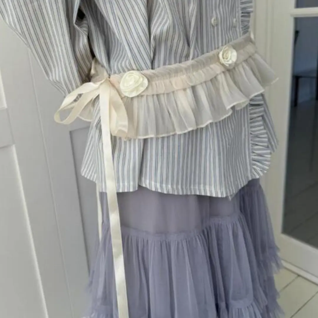 Ruffle Lace Short Belt for Women with Heavy-Duty Lacing