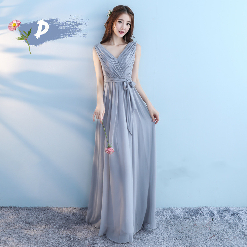Sleeveless Deep V-Neck Bridesmaid Dress Sleeveless Deep V-Neck Bridesmaid Dress