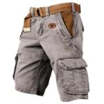 Wear-Resistant Cotton Sports Shorts for Men, Mid Waist