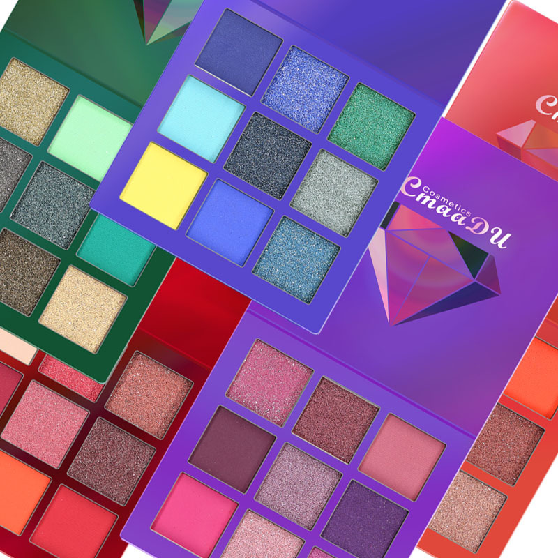 Diamond-Bright High-Gloss 9-Color Eyeshadow Palette, Compact Diamond-Bright High-Gloss 9-Color Eyeshadow Palette, Compact