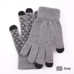 Warm Wool Knitted Touchscreen Gloves, Free Size Unisex