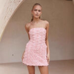 Fashion Flower Tube Top Package Hip Dress Women