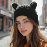 Warm Pointed Knit Beanie for Women - Free Size, Windproof