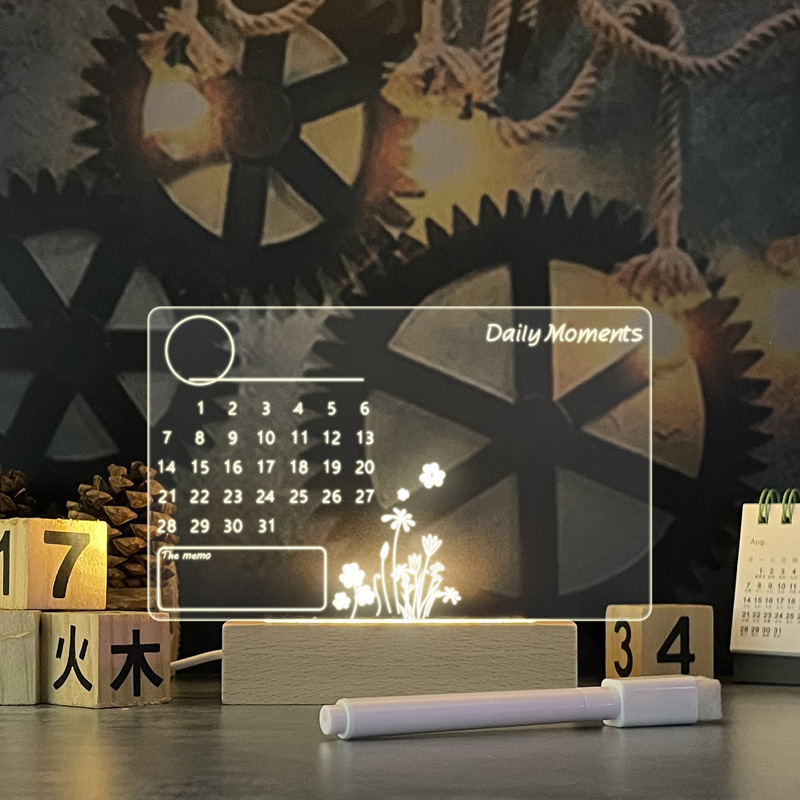 Warm LED USB Acrylic Message Board Night Light with Pen Warm LED USB Acrylic Message Board Night Light with Pen