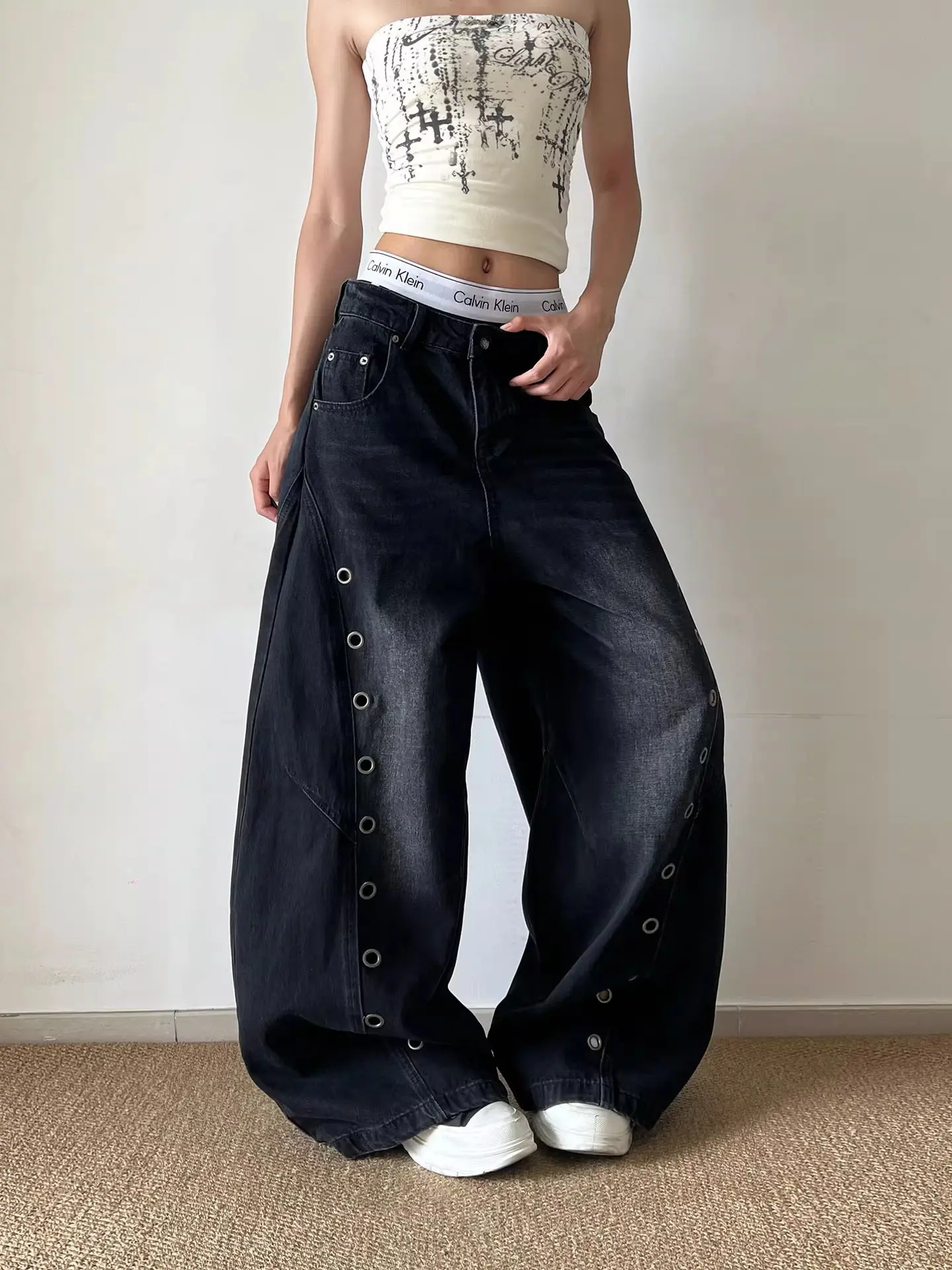 Eyelet Washed Scimitar Jeans Eyelet Washed Scimitar Jeans