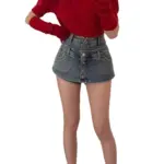 53e53348-6cea-45ea-bdf1-89c7f7745116.webp Multi Button Double Layer Distressed Wrap Skirt