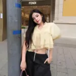 Elegant Stand-Up Collar Blouse with Lace-Up Puff Sleeves