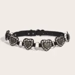 Street-style Hollowed-out Circular PU Leather Belt