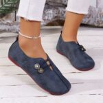 Comfortable Square Toe Slip-On Sandals, Flat Rubber Sole
