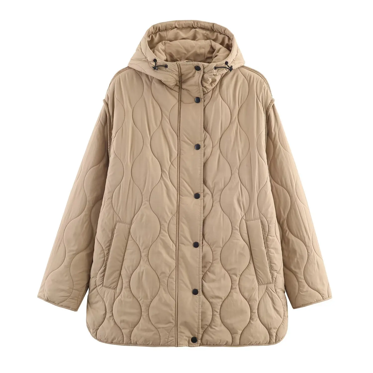 Waterproof Quilted Hooded Puffer Jacket for Women (Camel) Waterproof Quilted Hooded Puffer Jacket for Women (Camel)