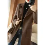 Everyday Warm Mid-Length Wool-Blend Coat with Petal Sleeves