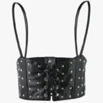Sleek Black PU Leather Vest Belt with Elastic Stretch Fit