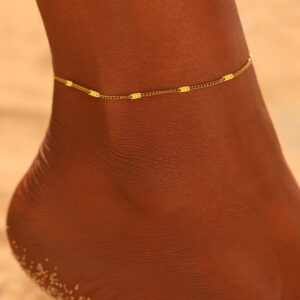 Geometric Stainless Steel Anklet for All-Match Outfits