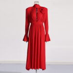 Three-dimensional Flower Decoration Long Dress Women