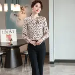 57b749e0-7880-415b-8682-68d753553598.webp Women’s Dot Polyester Shirt for Formal Work Wear in Pink