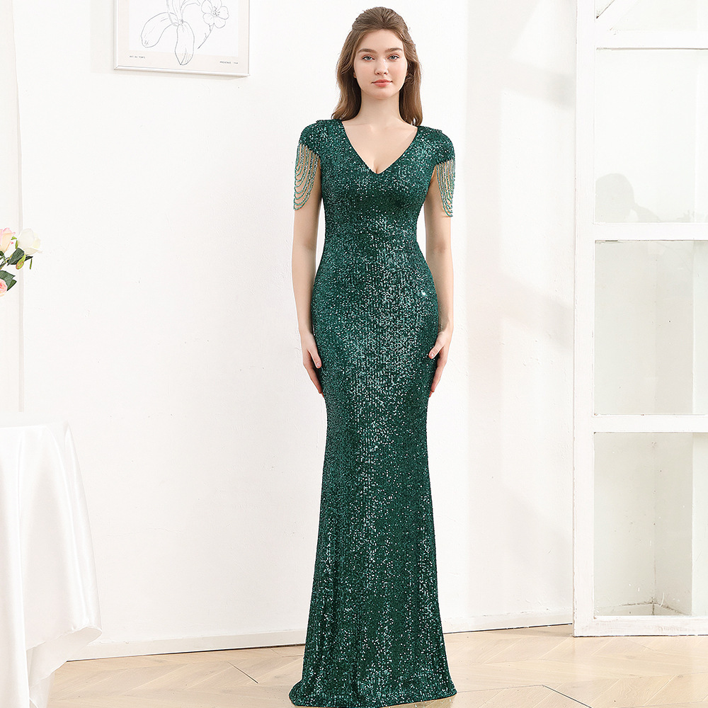 Sequined Slim Fit Slimming Long Dress Women Sequined Slim Fit Slimming Long Dress Women
