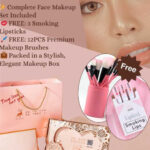 Beginner-Friendly Pink 10-Piece Makeup Set for Students