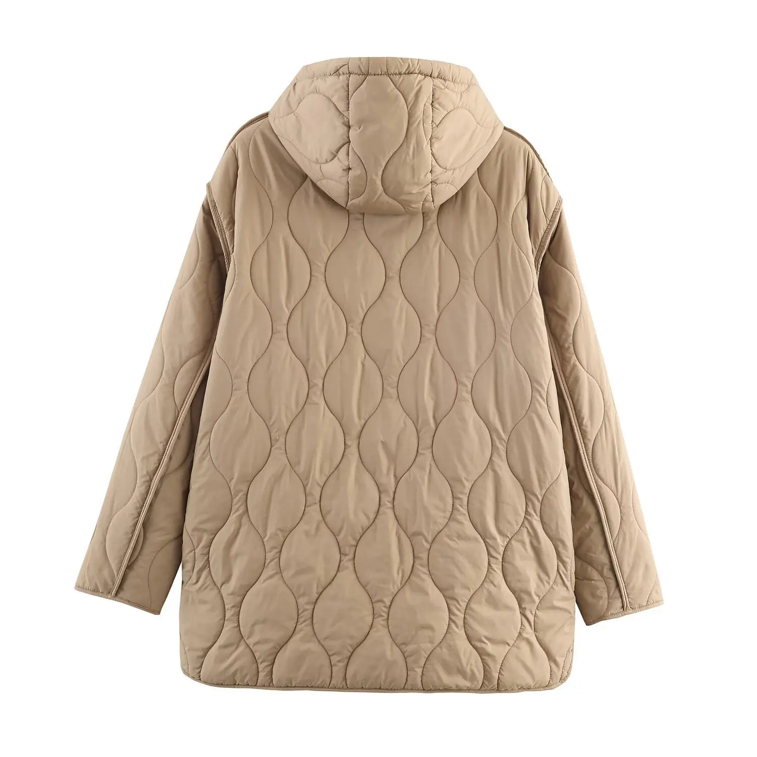 Waterproof Quilted Hooded Puffer Jacket for Women (Camel) Waterproof Quilted Hooded Puffer Jacket for Women (Camel)