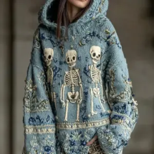 3 D Pattern Halloween Pullover Sweater for Women - Polyester