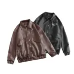 58c52457-7710-4297-85c6-84e7e46a9983.webp Loose Lapel Leather Jacket for Everyday Retro Style - Black