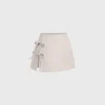 59073da6-32c9-48a0-8a5e-122710cd709c.webp Bow-Tied A-Line Mini Skirt with Slit - Polyester Zipper