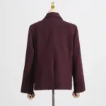 Asymmetrical Angora Red Women’s Blazer Jacket - Loose Fit