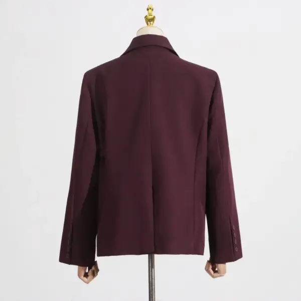 Asymmetrical Angora Red Women’s Blazer Jacket - Loose Fit