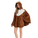 Oversized Hooded Plush Cloak for Couples, 300-inch Wrap