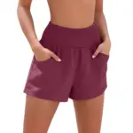 Adjustable Fit Cotton-Linen Drawstring Pocket Beach Shorts