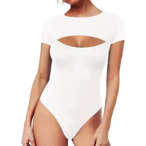 Sexy Crew-Neck Front-Cutout Slim-Fit Long-Sleeve Jumpsuit For Women