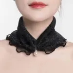 Breathable Womens Sun-Protective Neck Gaiter Veil with Chiffon Mesh