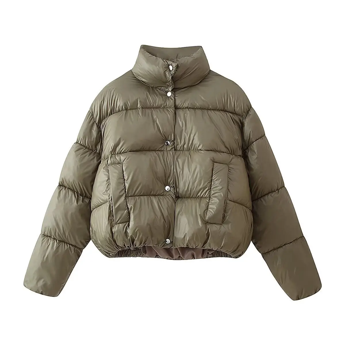 Warm High-Neck Cotton Filled Padded Coat for Women